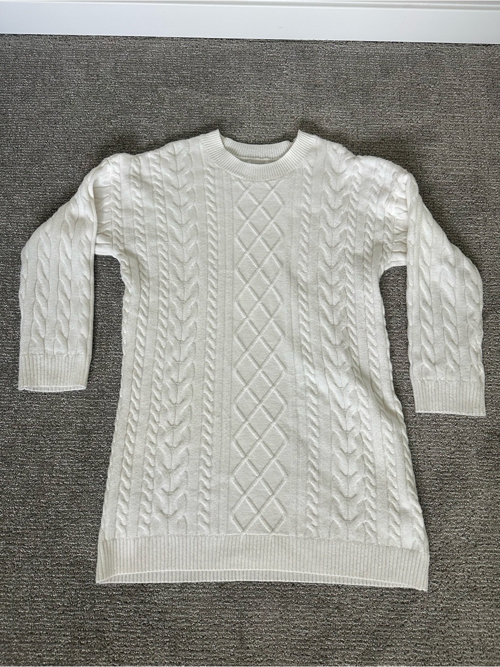 Hollister Ivory Cable-Knit Sweater Dress